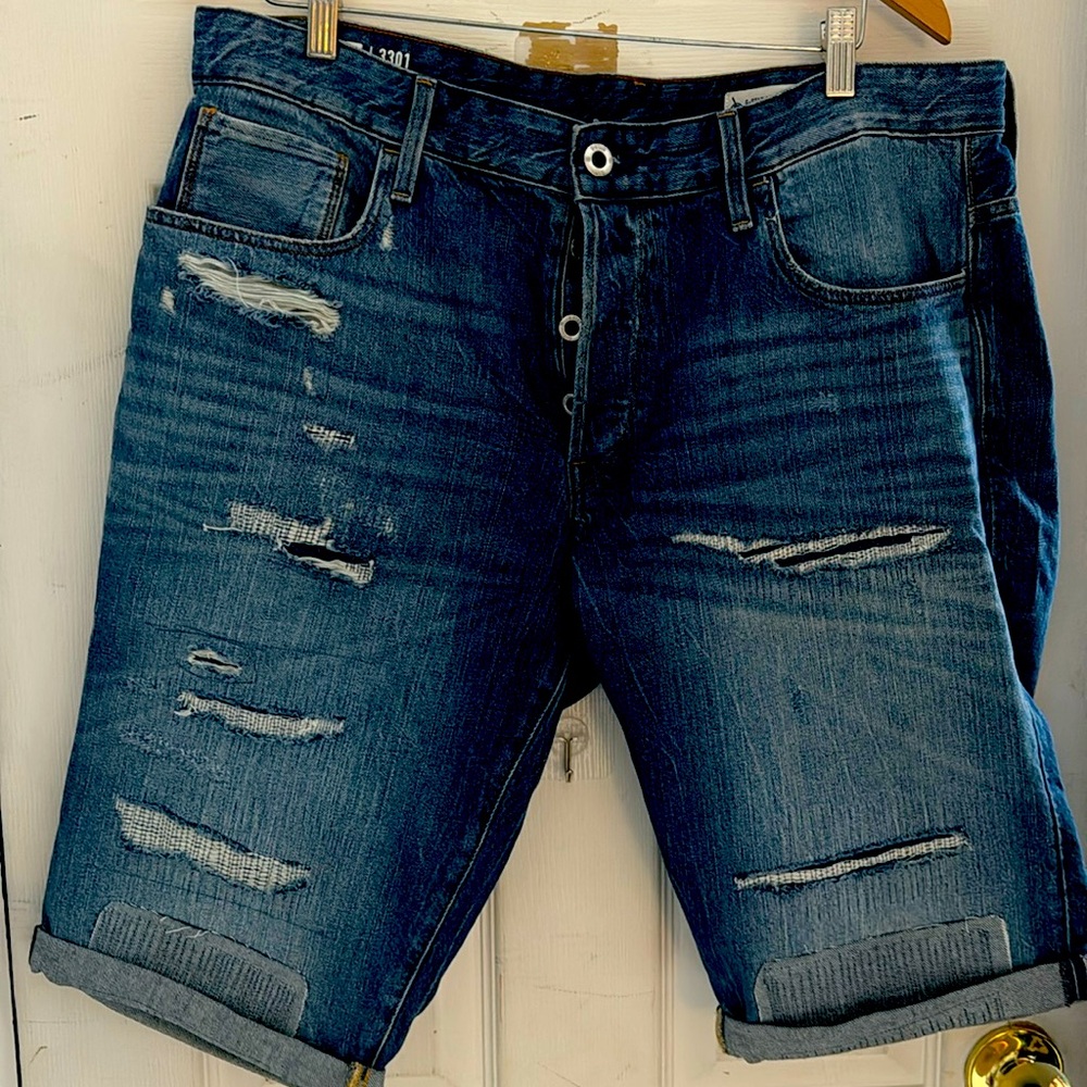 Gstarts  distressed shorts Denim
